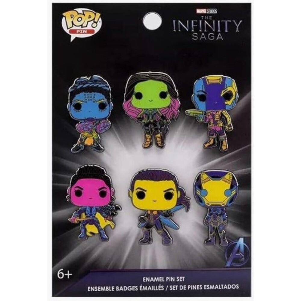 FunKo Pop! Women of Marvel Neon Infinity Saga 6 Pc Enamel Pin Set